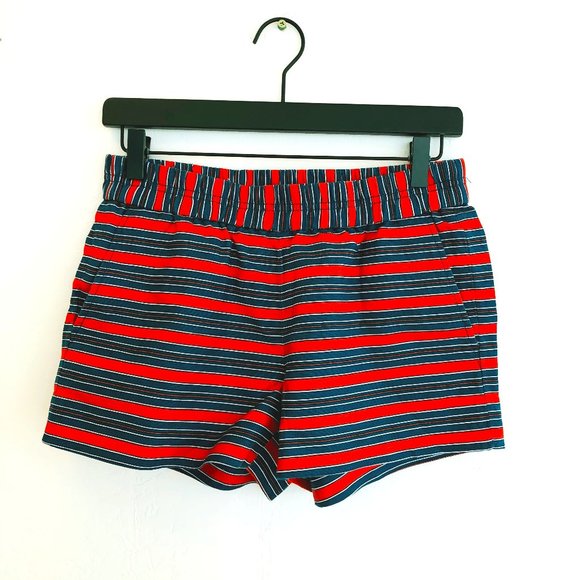 J. Crew Blue and Red Stripe Shorts